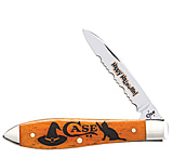 Image of Case Halloween Gift Tin - Tear Drop Knife with Embellished Smooth Persimmon Orange Bone Handle