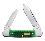 Image of Case John Deere-Bright Green Bone Corn Cob Jig Canoe Folding Knife In Gift Tin