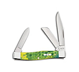 Image of Case Knives Medium Stockman Knife 3.6 Peach Seed Jig Green Apple Bone 63032 SS 56D6FD33