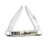 Image of Case Knives Muskrat WWII Knife 3.9 Smooth Natural Bone Muskrat SS 58490 C5C36143