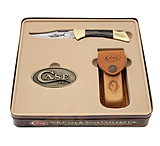 Image of Case P158L SS Mako knfie Gift Set w/ Belt Buckle and Gift Tin - 4 1/4in Closed