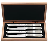 Image of Case Smooth Natural Bone Steak Knife Set w/Center Bolster in Wooden Box