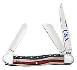 Image of Case Star Spangled Embellished Smooth Natural Bone Folding Knife