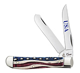 Image of Case Star Spangled Embellished Smooth Natural Bone Folding Knife