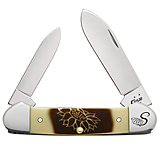 Image of Case Sunflower-Embellished Brown Over Cream Synthetic Canoe Folding Knife