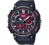 Image of Casio Outdoor Analog Watch w/Chronograph, Date Window, Luminous Hands, WR to 100M w/Red Face - Mens
