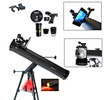 Image of Cassini Astronomical Reflector Telescope and #G-SPA Smartphone Adapter and red LED observation light