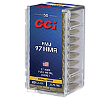 CCI Ammunition .17 Hornady Magnum Rimfire 20 Grain Full Metal Jacket Brass Rimfire Ammo, 50 Rounds, 55