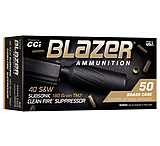 CCI Blazer Clean-Fire Suppressor 40 S&amp;W 180 Grain TMJ Brass Pistol Ammunition