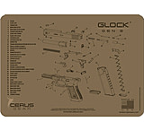 Image of Cerus Gear 3mm Promats 12&quot;x17&quot; Glock Gen3 Schematic Coyote