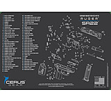 Image of Cerus Gear RUGER SR22 SCHEMATIC HANDGUN MAT - CHARCOAL GRAY/CERUS BLUE, 12 X 17 34C995B9