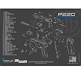 Image of Cerus Gear SIG SAUER P220 SCHEMATIC HANDGUN MAT - CHARCOAL GRAY/CERUS BLUE, 17 X 12 F8126BDA