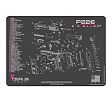 Image of Cerus Gear SIG SAUER P226 SCHEMATIC HANDGUN PROMAT - CHARCOAL GRAY/CERUS BLUE A8800D79