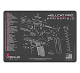 Image of Cerus Gear SPRINGFIELD HELLCAT PRO SCHEMATIC HANDGUN MAT - CHARCOAL GRAY/CERUS BLUE, 12 X 17 18511E49