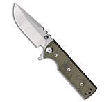 Image of Chaves Knives Chaves Blue Label T.A.K. Liner Lock Drop Point Knife Green Micarta 2.75 Satin 13185E46