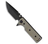 Image of Chaves Knives Chaves Blue Label T.A.K. Liner Lock Tanto Knife Green Micarta 2.75 Black 78739B51