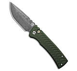 Image of Chaves Knives Redencion Automatic Knife Tread Green Aluminum 3.4 Damascus 530981B8