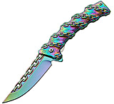Image of China Made Chain Link Linerlock Rainbow Folding Knife