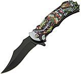 Image of China Made Creepy Cat Linerlock A/O 3.50 in Stainless Steel Assisted Opening Folding Knife
