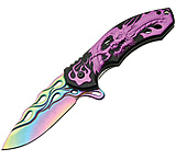 Image of China Made Dragon Flame Purple/Black Folding Knife