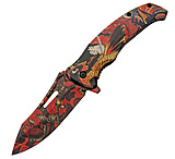 Image of China Made Dragon Koi Linerlock A/O 3.75 in Stainless Steel Assisted Opening Folding Knife