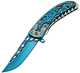 Image of China Made Dragon Linerlock Blue A/O Folding Knife