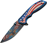 Image of China Made Freedom Eagle Linerlock A/O 3.75 in Stainless Steel Assisted Opening Folding Knife