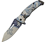 Image of China Made Great Wave Linerlock A/O 3.75 in Stainless Steel Assisted Opening Folding Knife