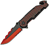 Image of China Made Honeycomb Linerlock Red Folding Knife