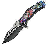 Image of China Made Linerlock Scarecrow Skull Assisted Opening Folding Knife