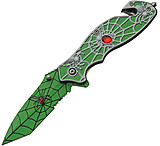 Image of China Made Spider Web Linerlock A/O 3.75 in Stainless Steel Assisted Opening Folding Knife