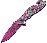 Image of China Made Spider Web Linerlock A/O Purp 3.75 in Stainless Steel Assisted Opening Folding Knife