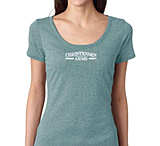 Image of Christensen Arms Bullet &amp; Barrel Wordmark Scoop Neck SS Tee - Womens