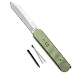 Image of Chuck Gedraitis Knives Chuck Gedraitis Alox SAS Linerlock Green Aluminum 3.25 Satin AA99BA60