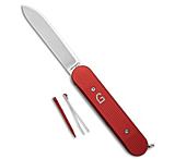 Image of Chuck Gedraitis Knives Chuck Gedraitis Alox SAS Linerlock Red Aluminum 3.25 Satin CEB5AB94