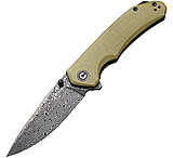 Image of CIVIVI Brazen Linerlock Olive 3.50 in Damascus steel Folding Knife