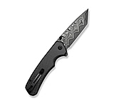 Image of CIVIVI Button Lock Brazen Flipper &amp; Thumb Stud Knife Twill Carbon Fiber Overlay On Black G10 Handle 3.46inch Damascus Blade