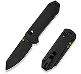 Image of CIVIVI Thumb Stud &amp; Crossbar Lock Knife Black Burlap Micarta Handle 2.88inch Black Stonewashed 14c28n Blade