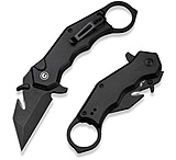 Image of CIVIVI Amaroq Flipper &amp; Thumb Stud &amp; Button Lock Knife Black Aluminum Handle 2.11inch Black Stonewashed Nitro-v Blade
