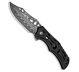 Image of CIVIVI Biophase Button Lock Knife Black Aluminum 3.5 Damascus 94313FAF