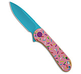Image of CIVIVI Elementum Dessert WarriorR Exclusive Knife Pink G-10 2.9 Blue Donut B0F82E98