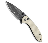 Image of CIVIVI Faeger Button Lock Knife Milled Ivory G-10 3 Damascus 93985470