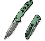 Image of CIVIVI Hyperpulse Flipper &amp; Thumb Stud &amp; Button Lock Knife Aluminum Handle 3.5inch Damascus Blade C23087a-ds1
