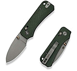 Image of CIVIVI Baby Banter 2 Thumb Stud &amp; Crossbar Lock Knife Green Canvas Micarta Handle 2.34inch Gray Stonewashed Nitro-v Blade C23074-3