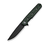 Image of CIVIVI Navo Flipper Knife Green Canvas Micarta Handle 3.25inch Black Stonewashed Nitro-v Blade