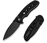 Image of CIVIVI Triptych Flipper &amp; Thumb Stud &amp; Button Lock Knife Black G10 Handle 2.97inch Black Stonewashed 14c28n Blade