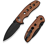 Image of CIVIVI Triptych Flipper &amp; Thumb Stud &amp; Button Lock Knife Guibourtia Wood Handle 2.97inch Black Stonewashed 14c28n Blade