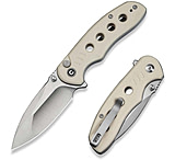 Image of CIVIVI Triptych Flipper &amp; Thumb Stud &amp; Button Lock Knife Ivory G10 Handle 2.97inch Satin Finished 14c28n Blade