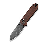 Image of CIVIVI Yonder Thumb Stud &amp; Crossbar Lock Knife Guibourtia Wood Handle 2.88inch New Damascus Blade With Jagged Pattern