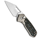 Image of CJRB Mini Pyrite Button Lock Knife Titanium + Arctic Storm Fat Carbon 2.2 BB 57D92FF3